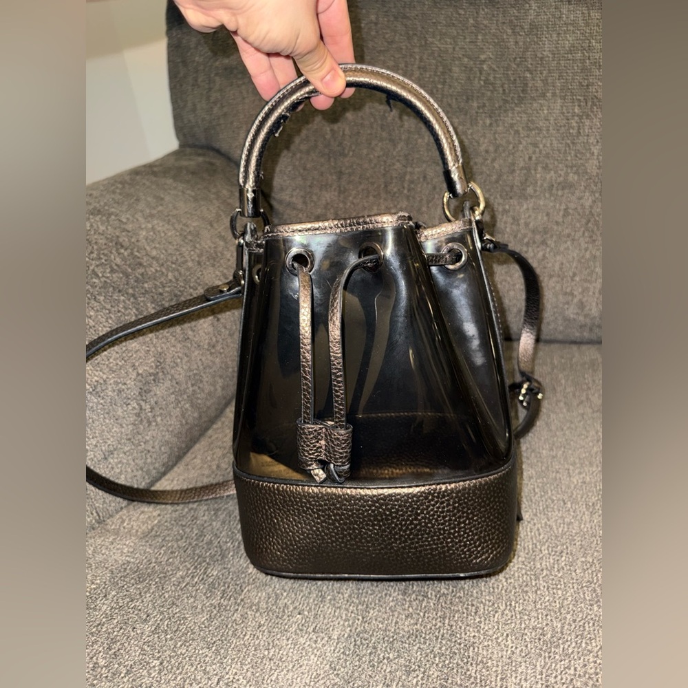 Elegant Black brown transparent Bucket Bag crossbody Zara - Picture 4 of 12